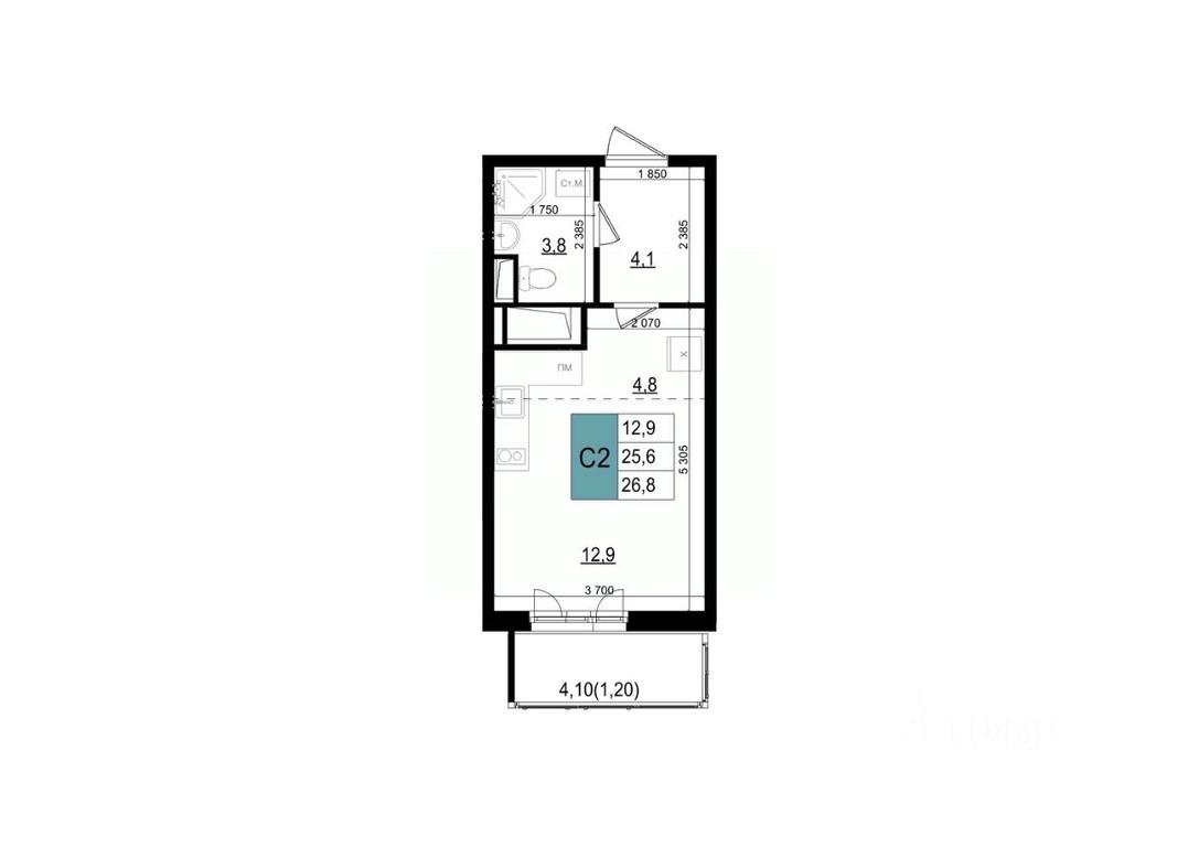 Apartment Sale, 26.8 sq. m. at Mikrorayon 6 6A, 6A mikrorayon, Odintsovo, Moscow Region, Russia #1