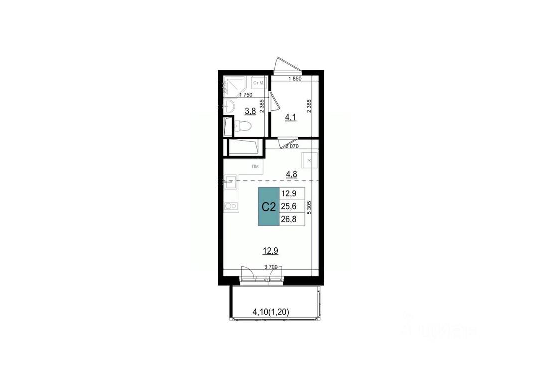 Apartment Sale, 26.8 sq. m. at Mikrorayon 6 6A, 6A mikrorayon, Odintsovo, Moscow Region, Russia #1
