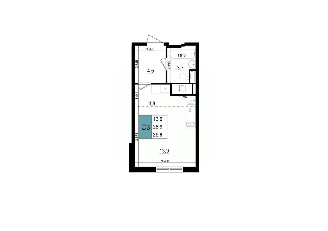 Apartment Sale, 26.9 sq. m. at Mikrorayon 6 6A, 6A mikrorayon, Odintsovo, Moscow Region, Russia #1 Apartment Sale, 26.9 sq. m. at Mikrorayon 6 6A, 6A mikrorayon, Odintsovo, Moscow Region, Russia #1