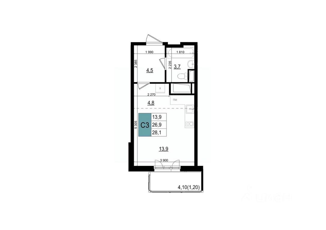 Apartment Sale, 28.1 sq. m. at Mikrorayon 6 6A, 6A mikrorayon, Odintsovo, Moscow Region, Russia #1 Apartment Sale, 28.1 sq. m. at Mikrorayon 6 6A, 6A mikrorayon, Odintsovo, Moscow Region, Russia #1