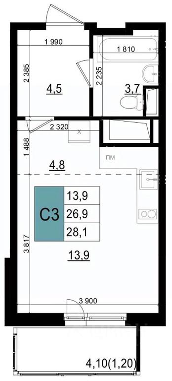Apartment Sale, 28.1 sq. m. at Mikrorayon 6 6A, 6A mikrorayon, Odintsovo, Moscow Region, Russia #2 Apartment Sale, 28.1 sq. m. at Mikrorayon 6 6A, 6A mikrorayon, Odintsovo, Moscow Region, Russia #2