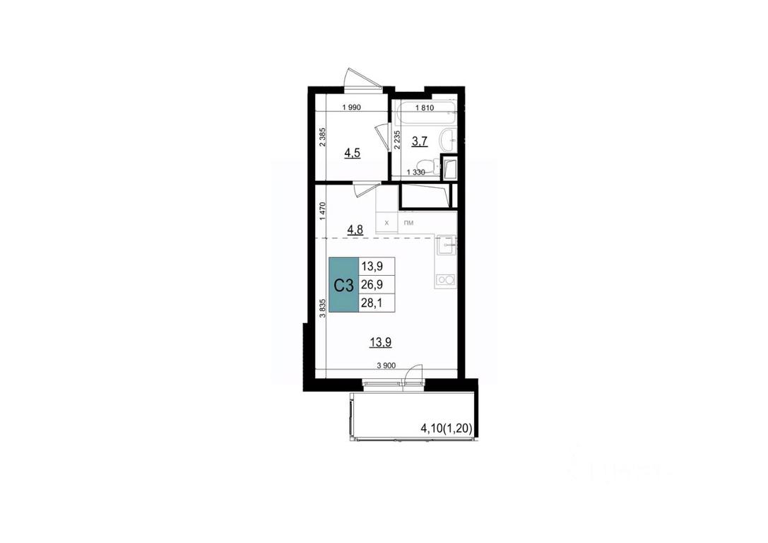 Apartment Sale, 28.1平方米 at Mikrorayon 6 6A, 6A mikrorayon, Odintsovo, Moscow Region, Russia #1 Apartment Sale, 28.1平方米 at Mikrorayon 6 6A, 6A mikrorayon, Odintsovo, Moscow Region, Russia #1