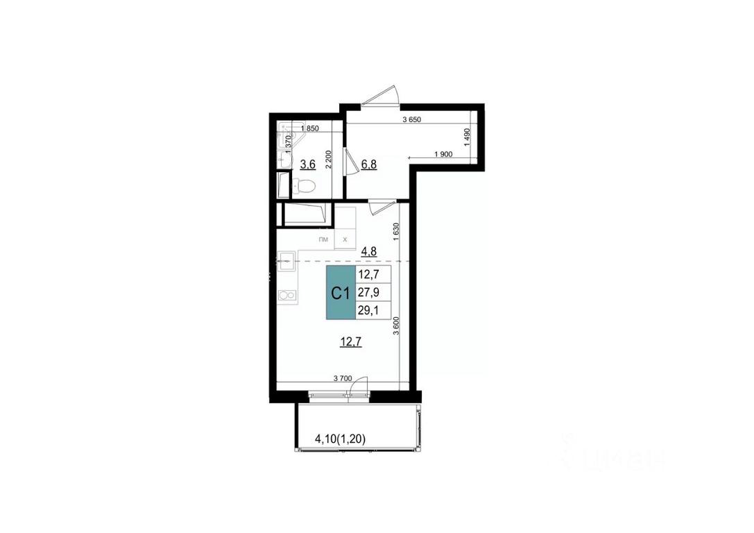 Apartment Sale, 29.1平方米 at Mikrorayon 6 6A, 6A mikrorayon, Odintsovo, Moscow Region, Russia #1