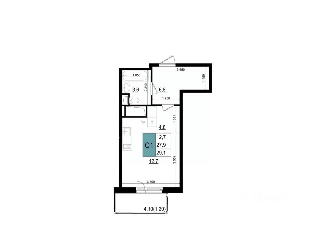 Apartment Sale, 29.1 sq. m. at Mikrorayon 6 6A, 6A mikrorayon, Odintsovo, Moscow Region, Russia #1 Apartment Sale, 29.1 sq. m. at Mikrorayon 6 6A, 6A mikrorayon, Odintsovo, Moscow Region, Russia #1