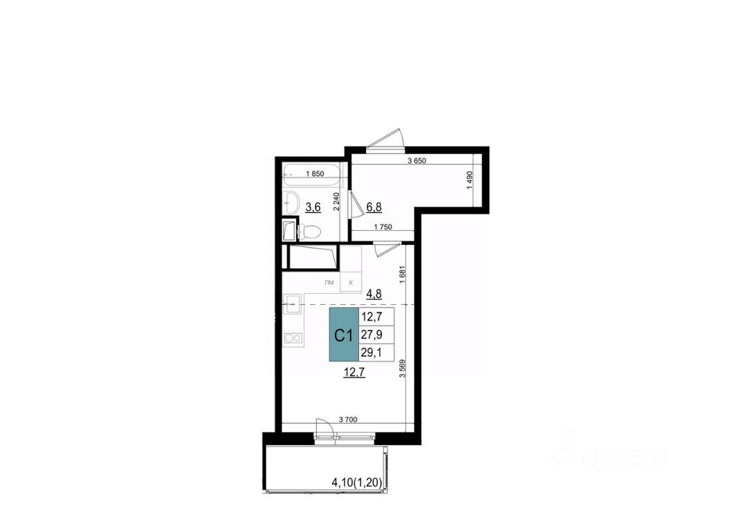 Apartment Sale, 29.1 sq. m. at Mikrorayon 6 6A, 6A mikrorayon, Odintsovo, Moscow Region, Russia #1 Apartment Sale, 29.1 sq. m. at Mikrorayon 6 6A, 6A mikrorayon, Odintsovo, Moscow Region, Russia #1