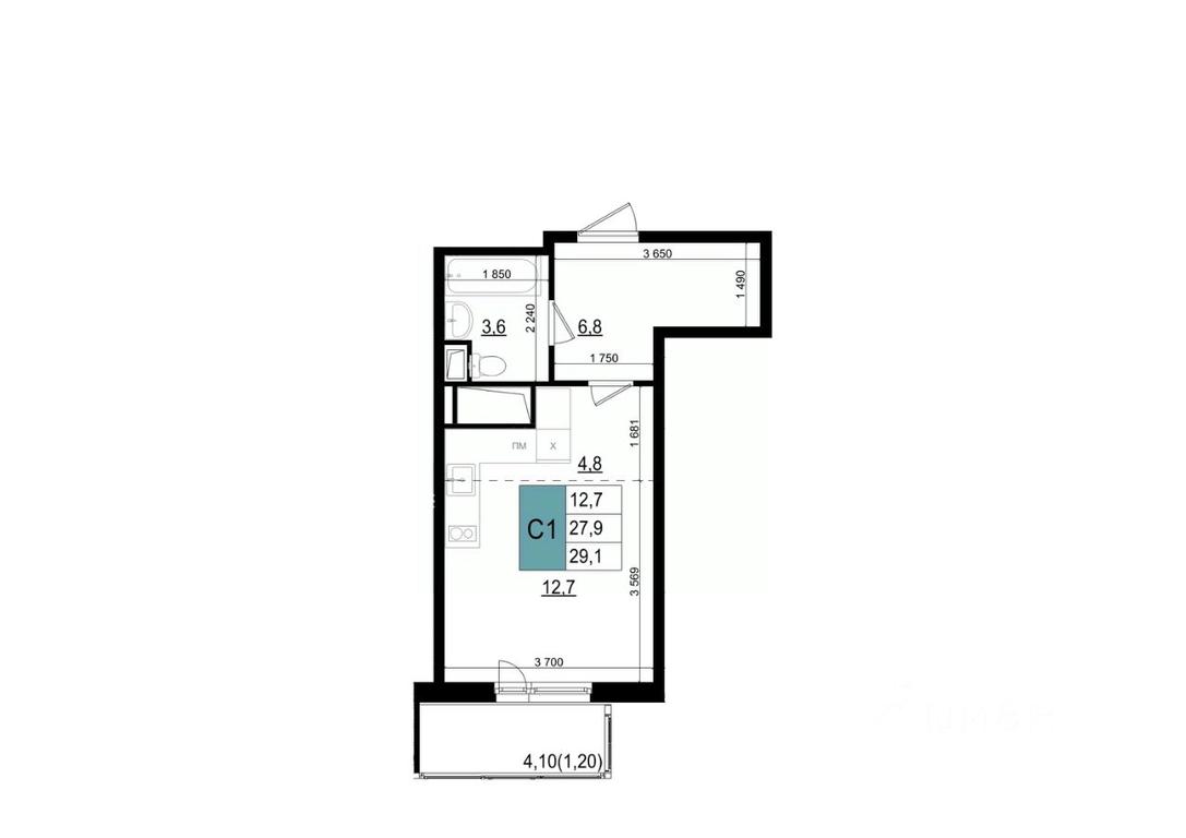 Apartment Sale, 29.1 sq. m. at Mikrorayon 6 6A, 6A mikrorayon, Odintsovo, Moscow Region, Russia #1 Apartment Sale, 29.1 sq. m. at Mikrorayon 6 6A, 6A mikrorayon, Odintsovo, Moscow Region, Russia #1