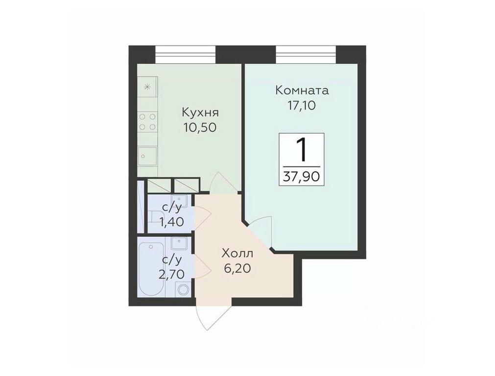 Apartment Sale, 37.9 sq. m. at Rodniki, Trudovaya ulitsa, Rodniki Township, Ramenskiy Urban District, Moscow Region, Russia #1