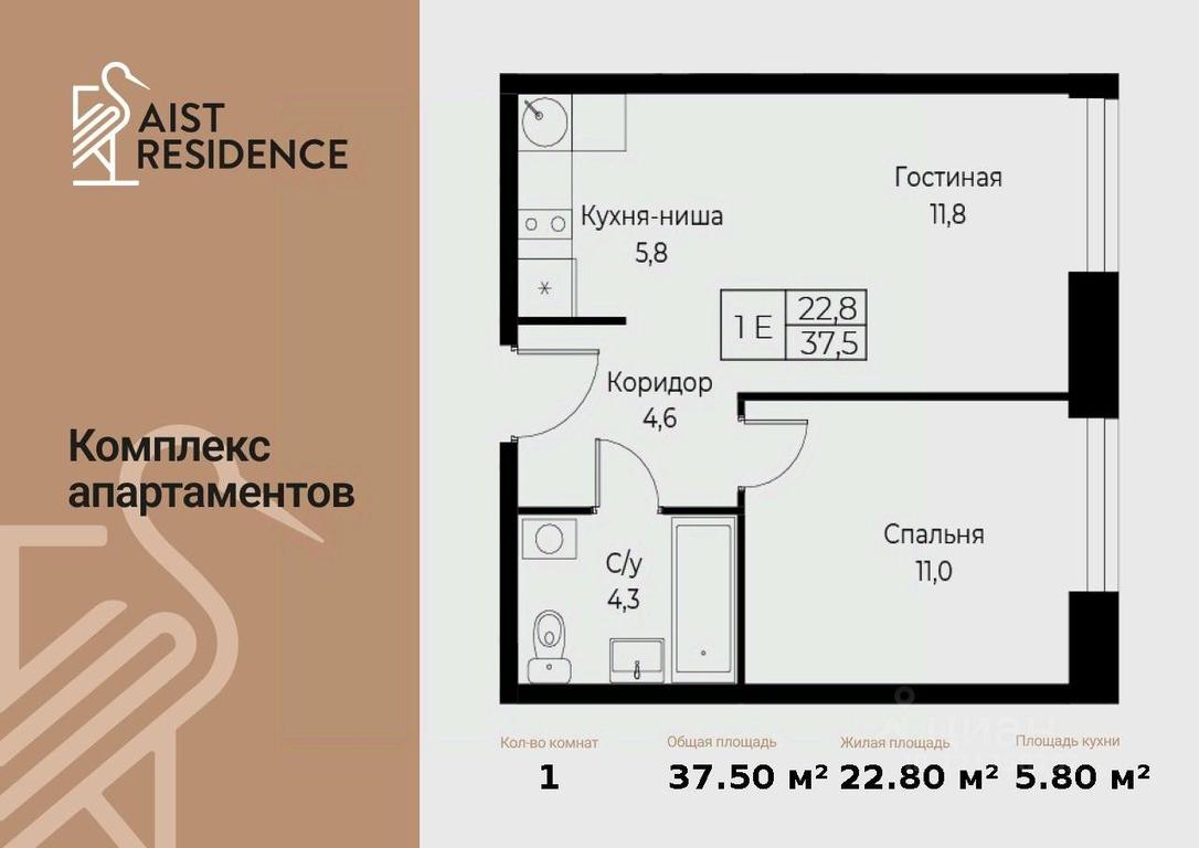 1-BD Apartment Sale, 37.5平方米 at Kompleks apartamentov AIST RESIDENCE (Aist Rezidens), Namyotkina Street, 10Д, Moscow, Russia #1 1-BD Apartment Sale, 37.5平方米 at Kompleks apartamentov AIST RESIDENCE (Aist Rezidens), Namyotkina Street, 10Д, Moscow, Russia #1