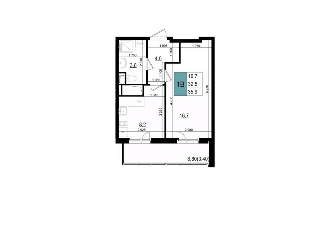 Apartment Sale, 35.9 sq. m. at Mikrorayon 6 6A, 6A mikrorayon, Odintsovo, Moscow Region, Russia #1