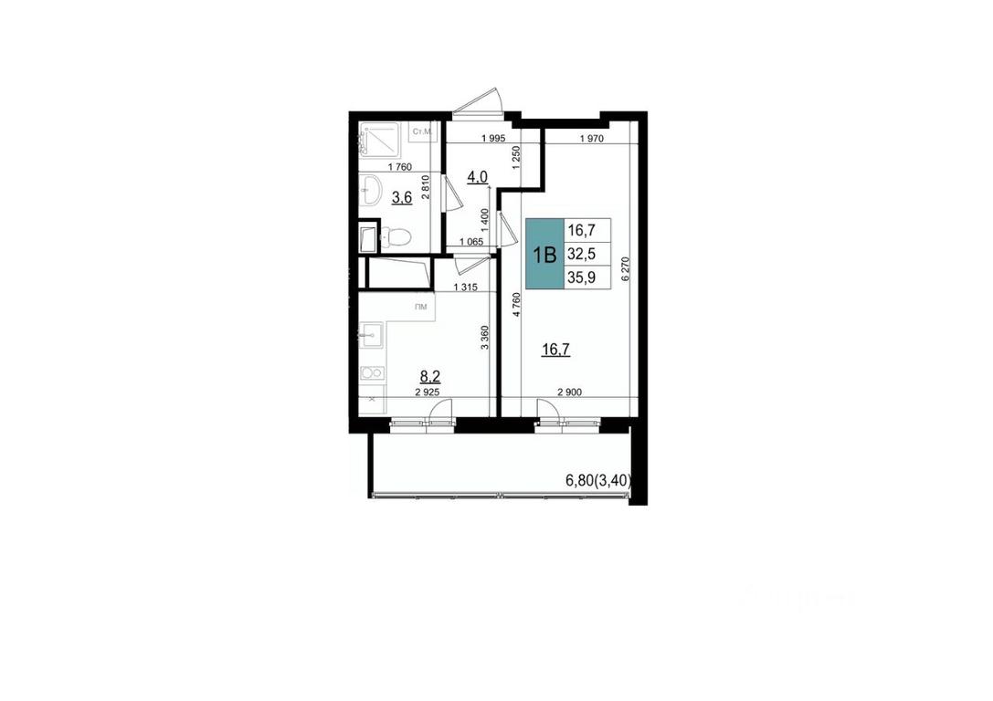 Apartment Sale, 35.9 sq. m. at Mikrorayon 6 6A, 6A mikrorayon, Odintsovo, Moscow Region, Russia #1