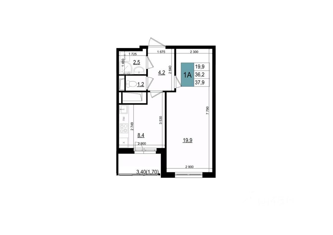 Apartment Sale, 37.9 sq. m. at Mikrorayon 6 6A, 6A mikrorayon, Odintsovo, Moscow Region, Russia #1