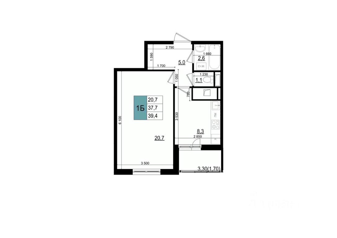 Apartment Sale, 39.4 sq. m. at Mikrorayon 6 6A, 6A mikrorayon, Odintsovo, Moscow Region, Russia #1 Apartment Sale, 39.4 sq. m. at Mikrorayon 6 6A, 6A mikrorayon, Odintsovo, Moscow Region, Russia #1