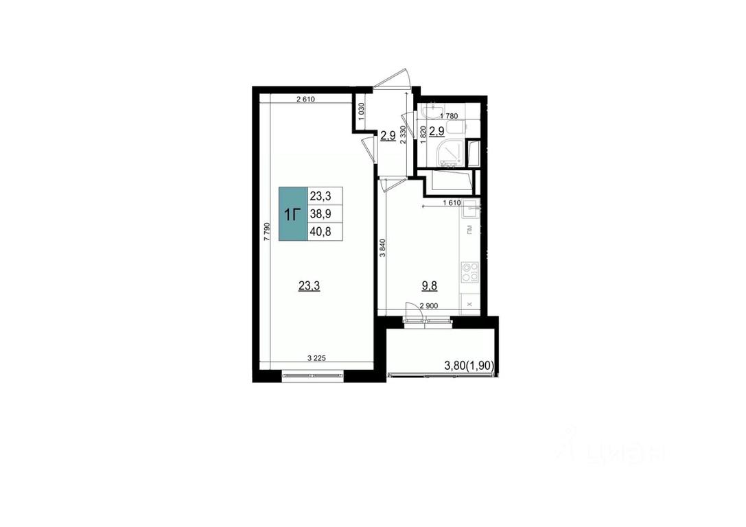 Apartment Sale, 40.8 sq. m. at Mikrorayon 6 6A, 6A mikrorayon, Odintsovo, Moscow Region, Russia #1