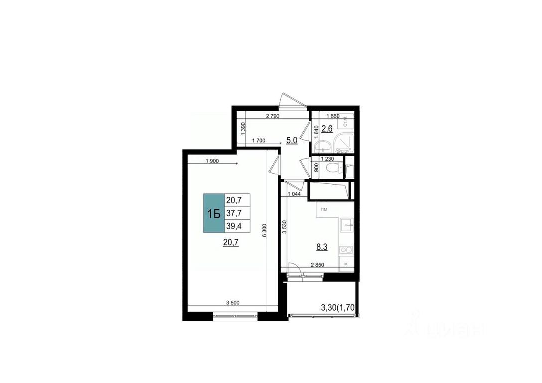 Apartment Sale, 39.4 sq. m. at Mikrorayon 6 6A, 6A mikrorayon, Odintsovo, Moscow Region, Russia #1