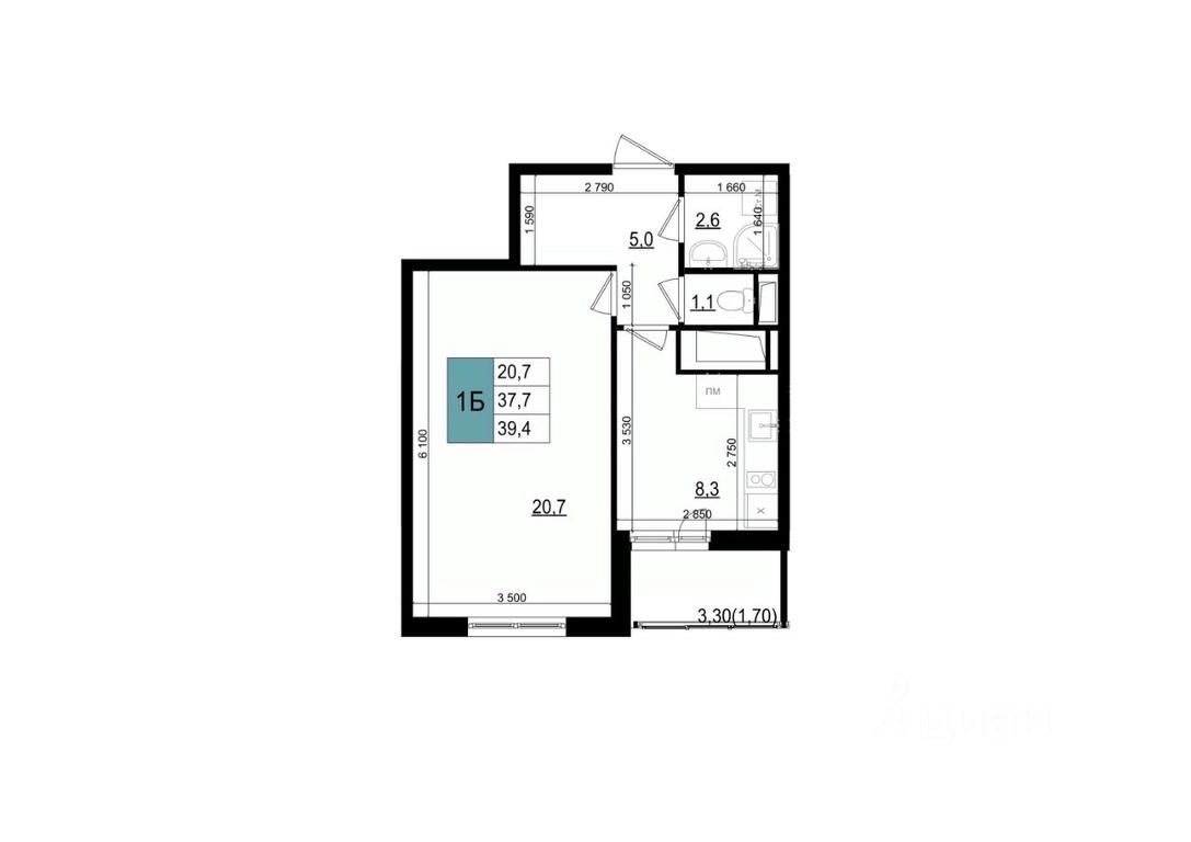 Apartment Sale, 39.4 sq. m. at Mikrorayon 6 6A, 6A mikrorayon, Odintsovo, Moscow Region, Russia #1