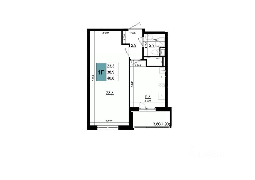 Apartment Sale, 40.8 sq. m. at Mikrorayon 6 6A, 6A mikrorayon, Odintsovo, Moscow Region, Russia #1