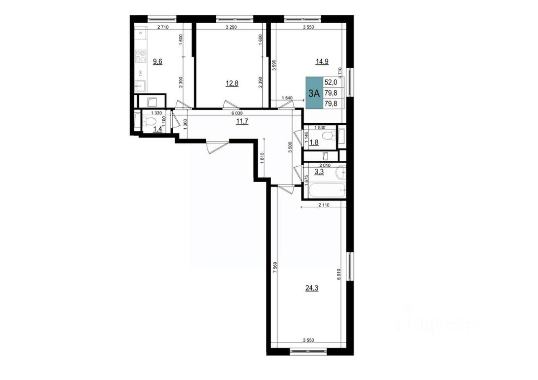 2-BD Apartment Sale, 79.8平方米 at Mikrorayon 6 6A, 6A mikrorayon, Odintsovo, Moscow Region, Russia #1 2-BD Apartment Sale, 79.8平方米 at Mikrorayon 6 6A, 6A mikrorayon, Odintsovo, Moscow Region, Russia #1