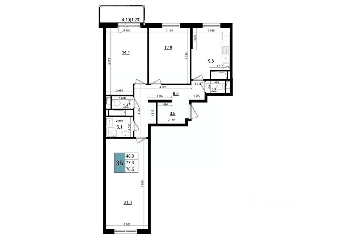 2-BD Apartment Sale, 78.5平方米 at Mikrorayon 6 6A, 6A mikrorayon, Odintsovo, Moscow Region, Russia #1 2-BD Apartment Sale, 78.5平方米 at Mikrorayon 6 6A, 6A mikrorayon, Odintsovo, Moscow Region, Russia #1