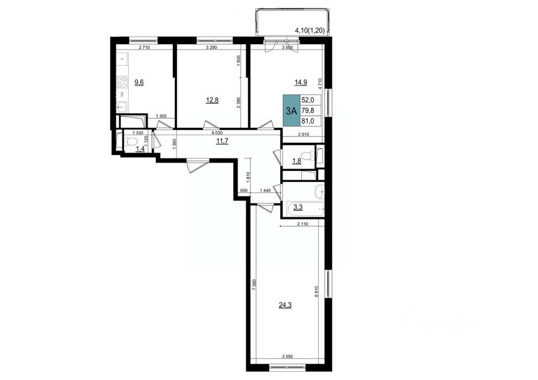 2-BD Apartment Sale, 81 sq. m. at Mikrorayon 6 6A, 6A mikrorayon, Odintsovo, Moscow Region, Russia #1 2-BD Apartment Sale, 81 sq. m. at Mikrorayon 6 6A, 6A mikrorayon, Odintsovo, Moscow Region, Russia #1