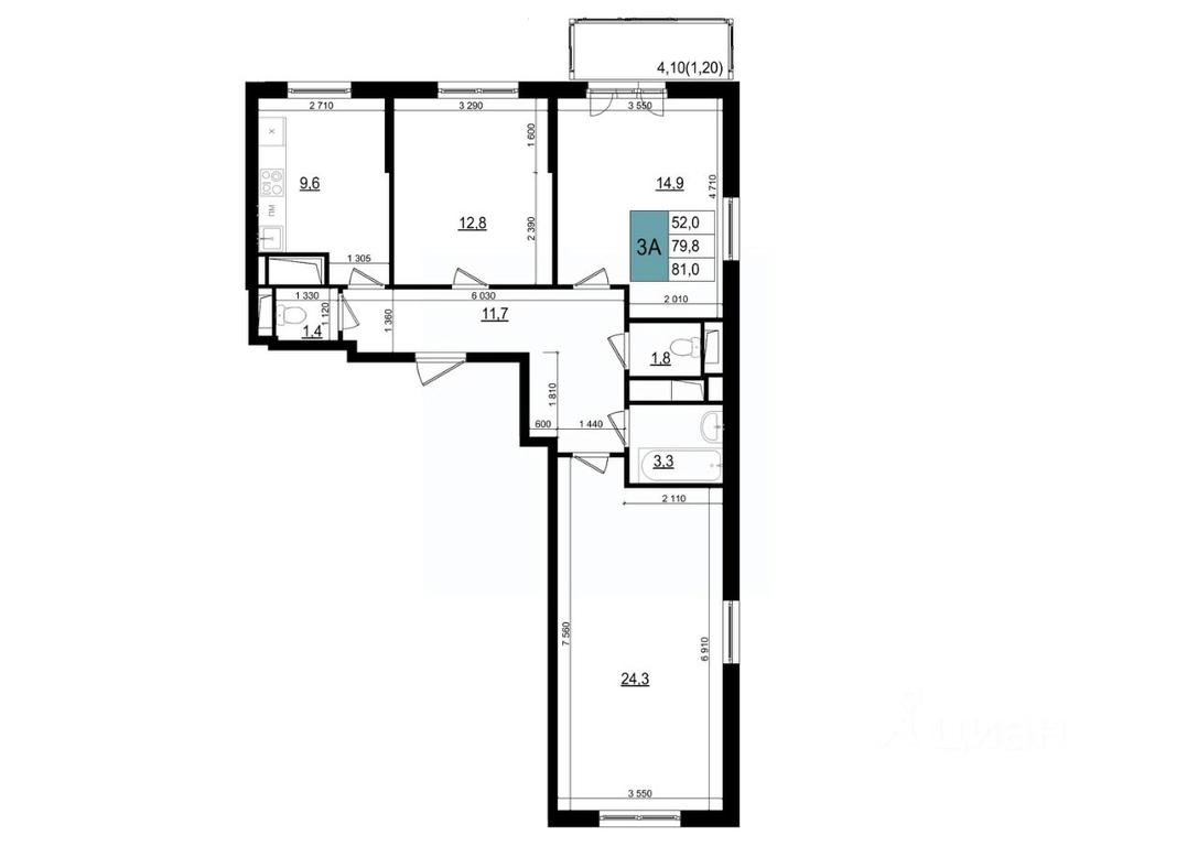 2-BD Apartment Sale, 81 sq. m. at Mikrorayon 6 6A, 6A mikrorayon, Odintsovo, Moscow Region, Russia #1 2-BD Apartment Sale, 81 sq. m. at Mikrorayon 6 6A, 6A mikrorayon, Odintsovo, Moscow Region, Russia #1