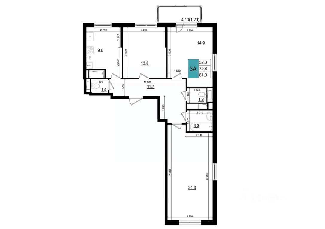 2-BD Apartment Sale, 81平方米 at Mikrorayon 6 6A, 6A mikrorayon, Odintsovo, Moscow Region, Russia #1 2-BD Apartment Sale, 81平方米 at Mikrorayon 6 6A, 6A mikrorayon, Odintsovo, Moscow Region, Russia #1