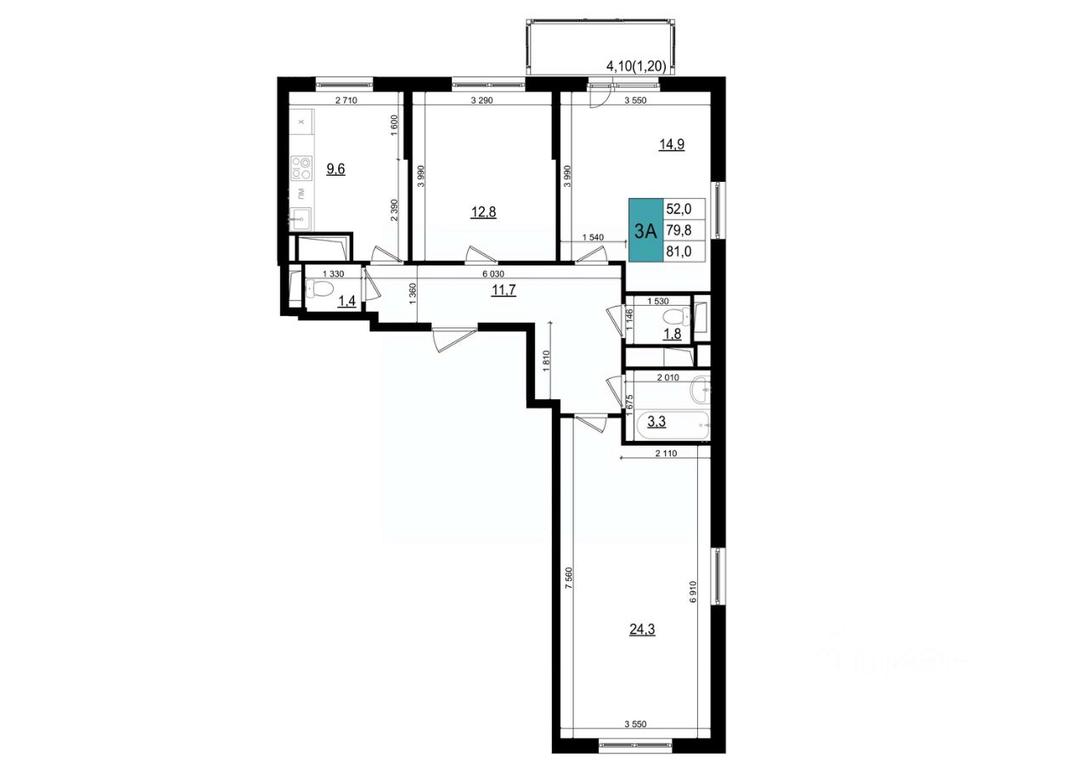 2-BD Apartment Sale, 81 sq. m. at Mikrorayon 6 6A, 6A mikrorayon, Odintsovo, Moscow Region, Russia #1 2-BD Apartment Sale, 81 sq. m. at Mikrorayon 6 6A, 6A mikrorayon, Odintsovo, Moscow Region, Russia #1