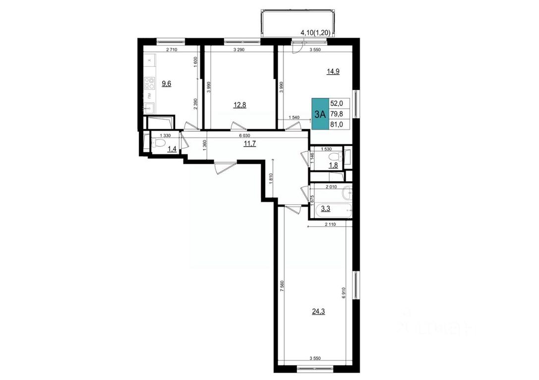 2-BD Apartment Sale, 81 sq. m. at Mikrorayon 6 6A, 6A mikrorayon, Odintsovo, Moscow Region, Russia #1 2-BD Apartment Sale, 81 sq. m. at Mikrorayon 6 6A, 6A mikrorayon, Odintsovo, Moscow Region, Russia #1