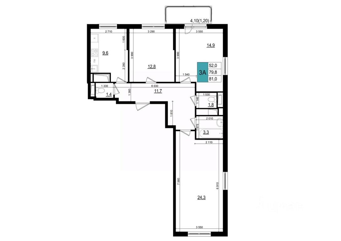 2-BD Apartment Sale, 81平方米 at Mikrorayon 6 6A, 6A mikrorayon, Odintsovo, Moscow Region, Russia #1 2-BD Apartment Sale, 81平方米 at Mikrorayon 6 6A, 6A mikrorayon, Odintsovo, Moscow Region, Russia #1