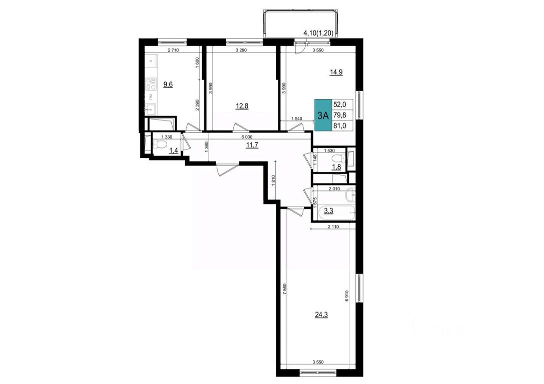 2-BD Apartment Sale, 81 sq. m. at Mikrorayon 6 6A, 6A mikrorayon, Odintsovo, Moscow Region, Russia #1 2-BD Apartment Sale, 81 sq. m. at Mikrorayon 6 6A, 6A mikrorayon, Odintsovo, Moscow Region, Russia #1