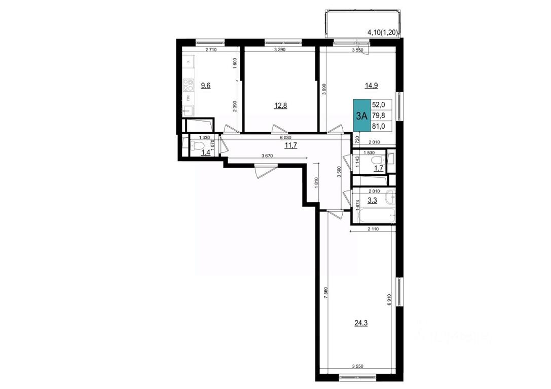 2-BD Apartment Sale, 81 sq. m. at Mikrorayon 6 6A, 6A mikrorayon, Odintsovo, Moscow Region, Russia #1 2-BD Apartment Sale, 81 sq. m. at Mikrorayon 6 6A, 6A mikrorayon, Odintsovo, Moscow Region, Russia #1