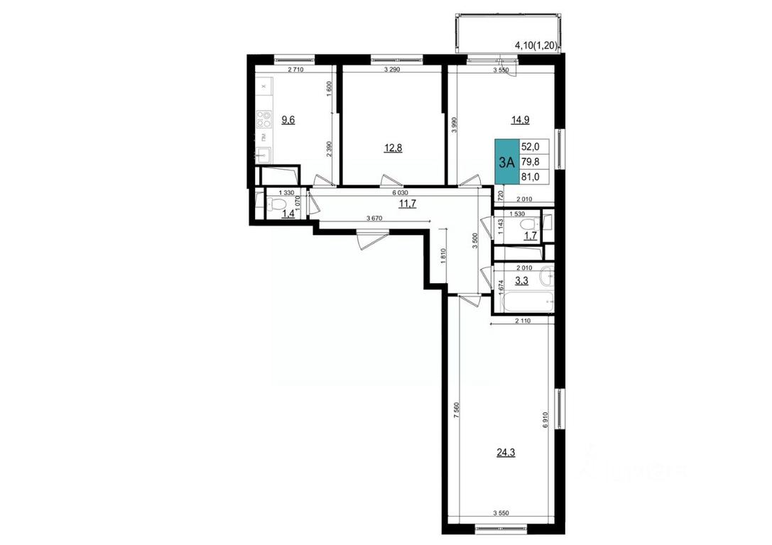 2-BD Apartment Sale, 81 sq. m. at Mikrorayon 6 6A, 6A mikrorayon, Odintsovo, Moscow Region, Russia #1 2-BD Apartment Sale, 81 sq. m. at Mikrorayon 6 6A, 6A mikrorayon, Odintsovo, Moscow Region, Russia #1