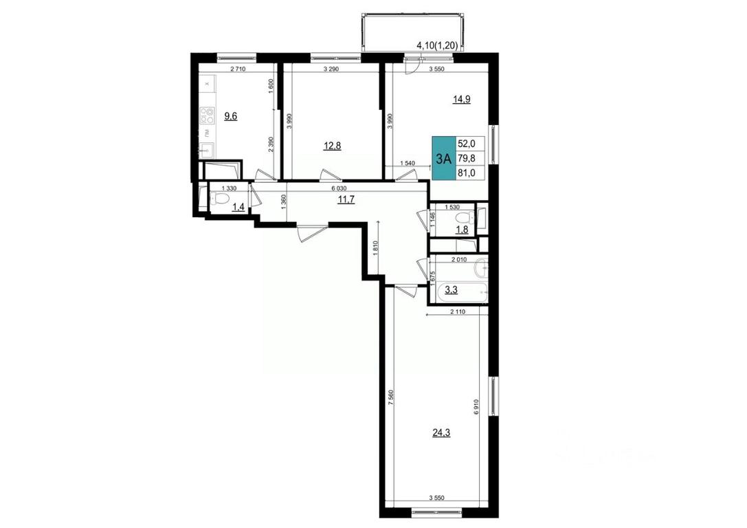 2-BD Apartment Sale, 81 sq. m. at Mikrorayon 6 6A, 6A mikrorayon, Odintsovo, Moscow Region, Russia #1 2-BD Apartment Sale, 81 sq. m. at Mikrorayon 6 6A, 6A mikrorayon, Odintsovo, Moscow Region, Russia #1