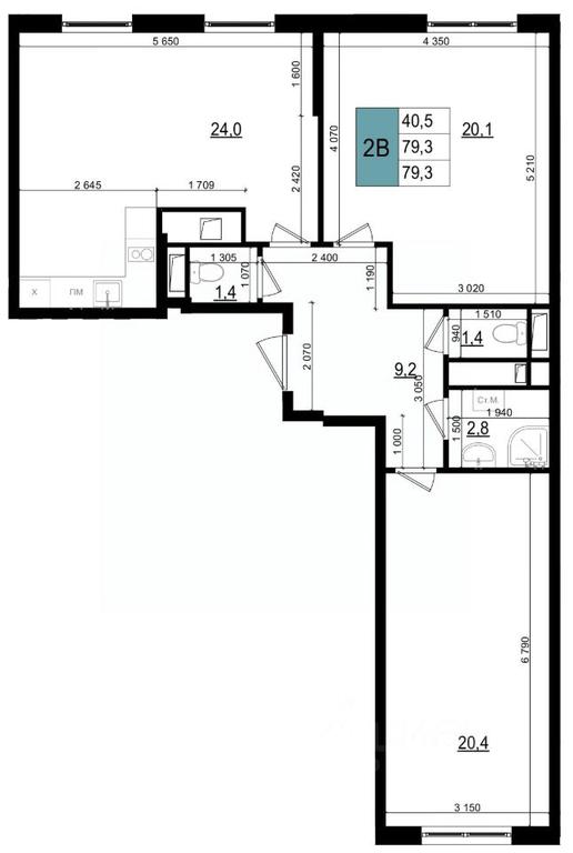 1-BD Apartment Sale, 80.5平方米 at Mikrorayon 6 6A, 6A mikrorayon, Odintsovo, Moscow Region, Russia #2