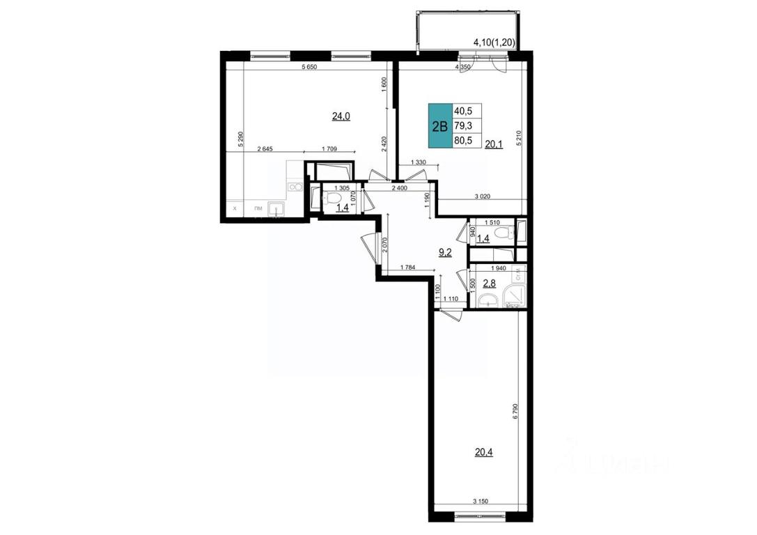 1-BD Apartment Sale, 80.5平方米 at Mikrorayon 6 6A, 6A mikrorayon, Odintsovo, Moscow Region, Russia #1