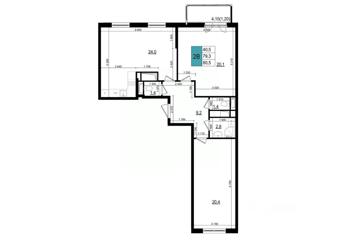 1-BD Apartment Sale, 80.5 sq. m. at Mikrorayon 6 6A, 6A mikrorayon, Odintsovo, Moscow Region, Russia #1