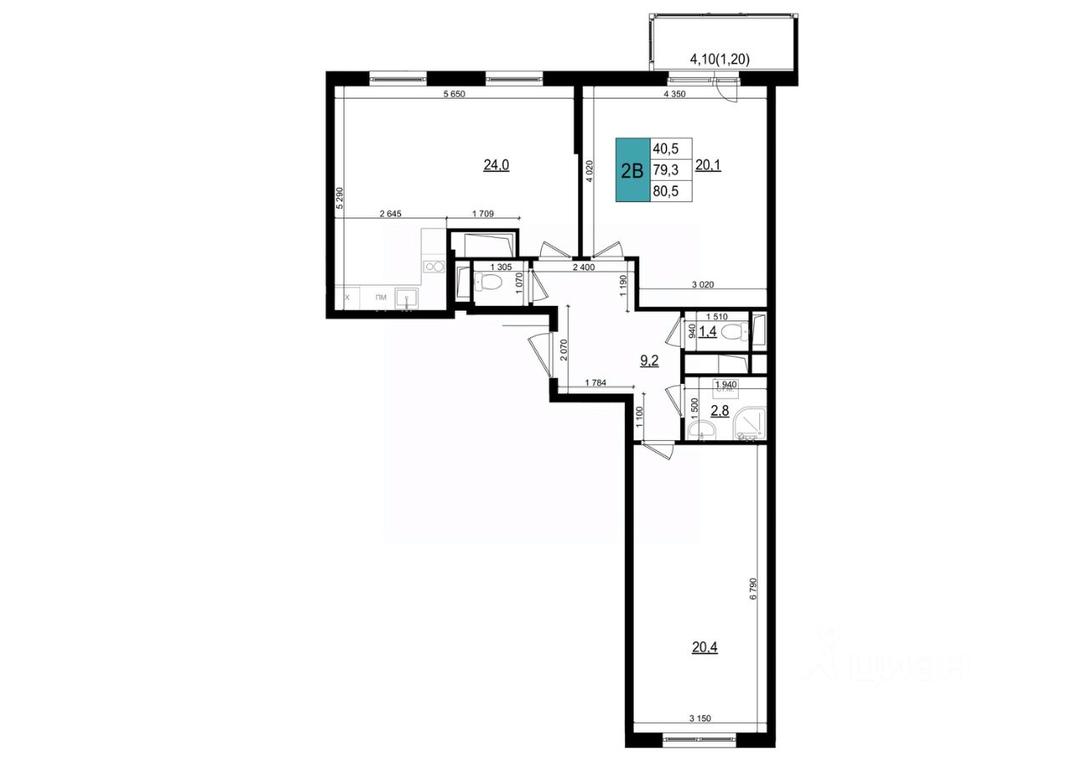 1-BD Apartment Sale, 80.5 sq. m. at Mikrorayon 6 6A, 6A mikrorayon, Odintsovo, Moscow Region, Russia #1