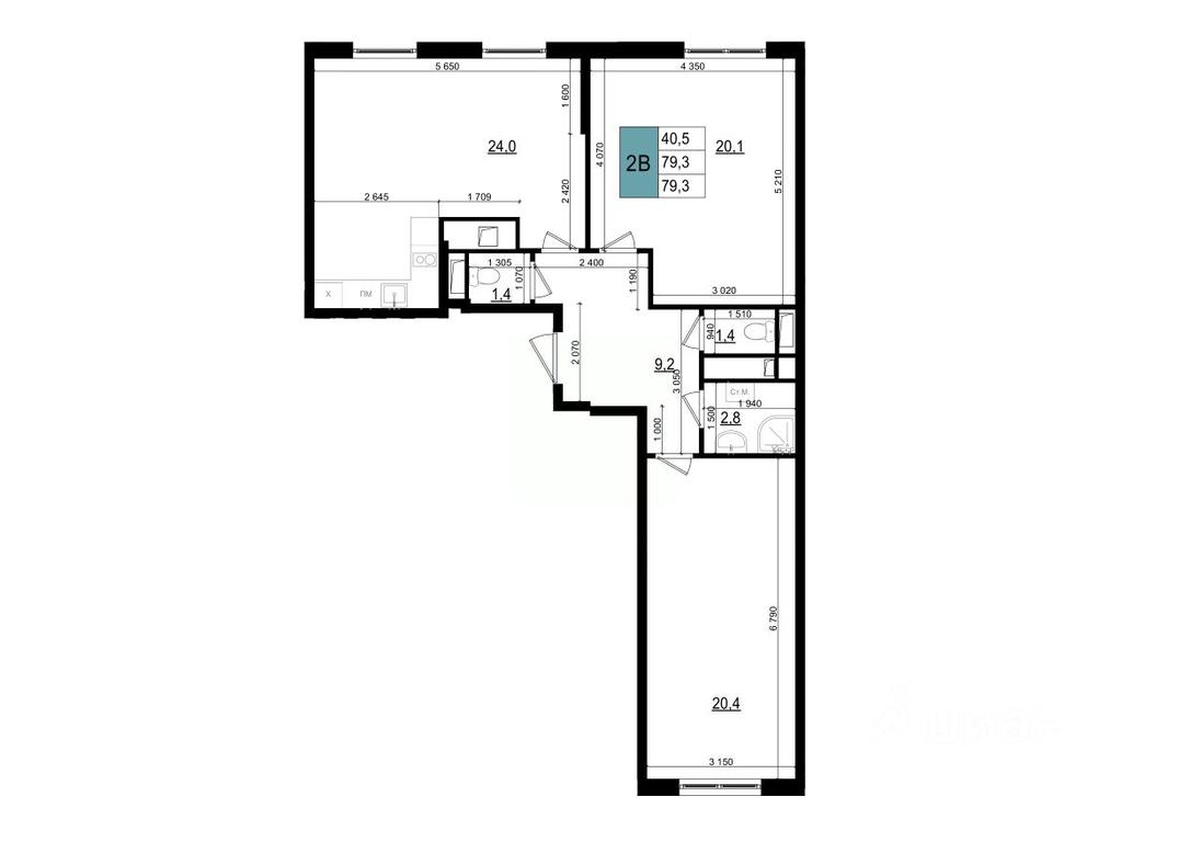1-BD Apartment Sale, 79.3 sq. m. at Mikrorayon 6 6A, 6A mikrorayon, Odintsovo, Moscow Region, Russia #1