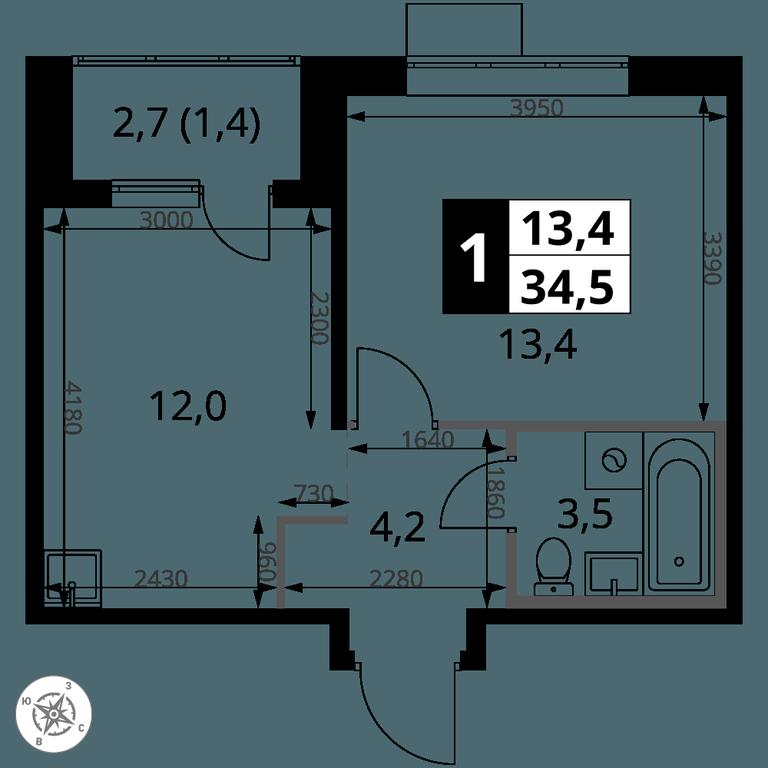 1-BD Apartment Sale, 34.5 sq. m. at 1-y Salarevskiy, Kiyevskoye Highway, Moskovskiy Settlement, Moscow, Russia #2