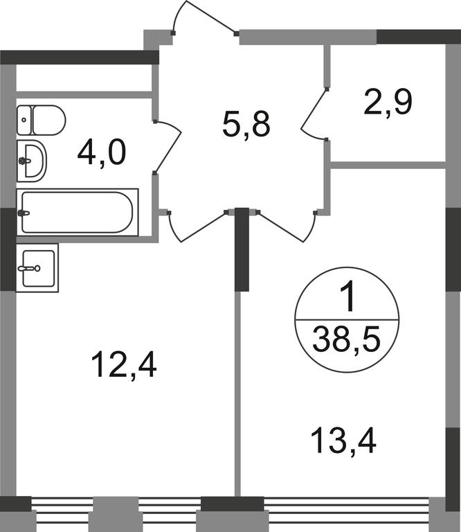 Apartment Sale, 38.5 sq. m. at Peredelkino Blizhnee, Korneya Chukovskogo Street, 1, Vnukovskoye Settlement, Moscow, Russia #1 Apartment Sale, 38.5 sq. m. at Peredelkino Blizhnee, Korneya Chukovskogo Street, 1, Vnukovskoye Settlement, Moscow, Russia #1