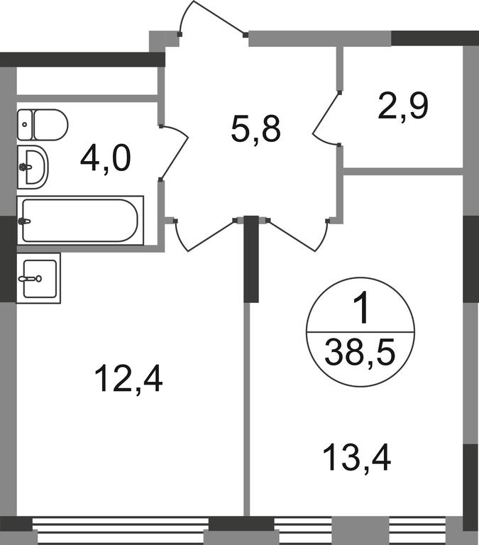 Apartment Sale, 38.5平方米 at Peredelkino Blizhnee, Korneya Chukovskogo Street, 1, Vnukovskoye Settlement, Moscow, Russia #1 Apartment Sale, 38.5平方米 at Peredelkino Blizhnee, Korneya Chukovskogo Street, 1, Vnukovskoye Settlement, Moscow, Russia #1