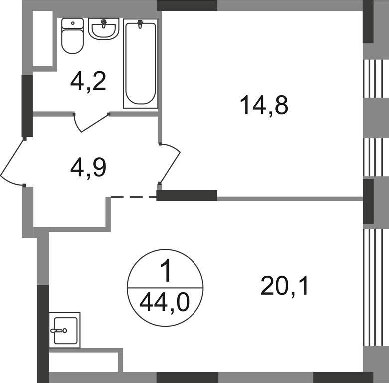 Apartment Sale, 44 sq. m. at Peredelkino Blizhnee, Korneya Chukovskogo Street, 1, Vnukovskoye Settlement, Moscow, Russia #1 Apartment Sale, 44 sq. m. at Peredelkino Blizhnee, Korneya Chukovskogo Street, 1, Vnukovskoye Settlement, Moscow, Russia #1