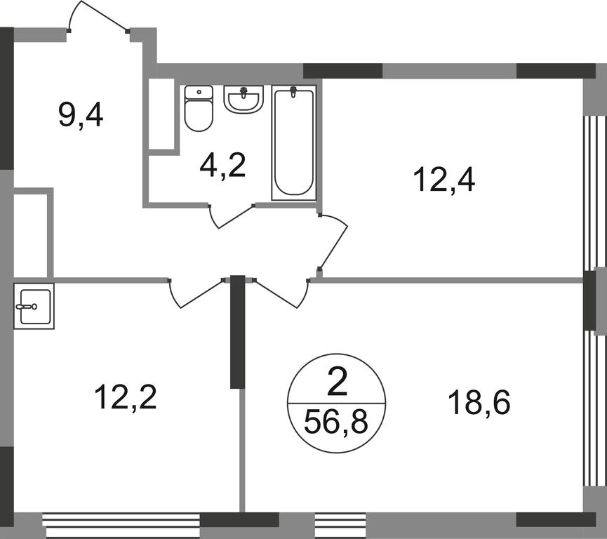 2-BD Apartment Sale, 56.8 sq. m. at Peredelkino Blizhnee, Korneya Chukovskogo Street, 1, Vnukovskoye Settlement, Moscow, Russia #1 2-BD Apartment Sale, 56.8 sq. m. at Peredelkino Blizhnee, Korneya Chukovskogo Street, 1, Vnukovskoye Settlement, Moscow, Russia #1