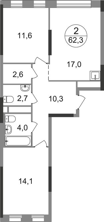 2-BD Apartment Sale, 62.3平方米 at Peredelkino Blizhnee, Korneya Chukovskogo Street, 1, Vnukovskoye Settlement, Moscow, Russia #1 2-BD Apartment Sale, 62.3平方米 at Peredelkino Blizhnee, Korneya Chukovskogo Street, 1, Vnukovskoye Settlement, Moscow, Russia #1