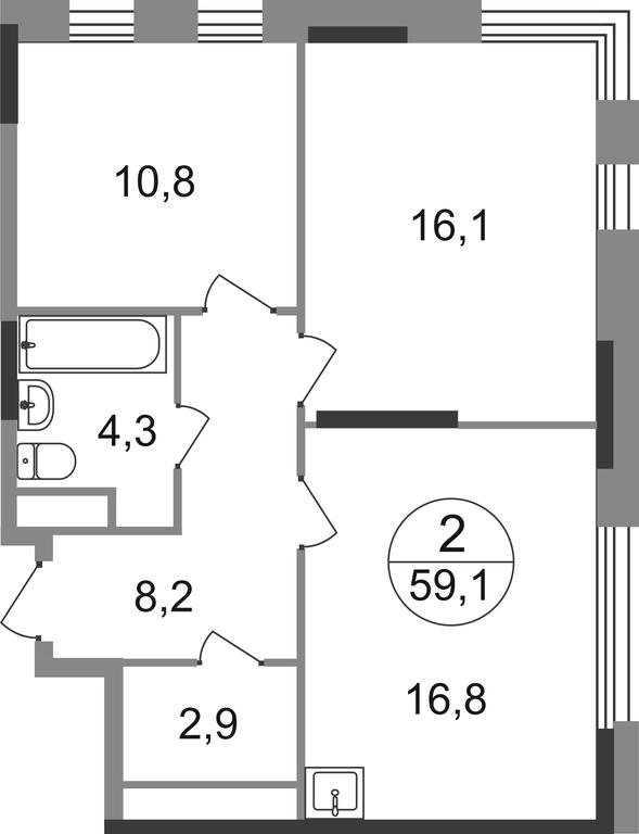 2-BD Apartment Sale, 59.1平方米 at Peredelkino Blizhnee, Korneya Chukovskogo Street, 1, Vnukovskoye Settlement, Moscow, Russia #1 2-BD Apartment Sale, 59.1平方米 at Peredelkino Blizhnee, Korneya Chukovskogo Street, 1, Vnukovskoye Settlement, Moscow, Russia #1