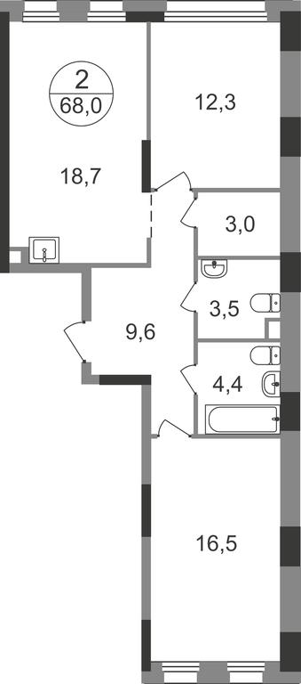 2-BD Apartment Sale, 68 sq. m. at Peredelkino Blizhnee, Korneya Chukovskogo Street, 1, Vnukovskoye Settlement, Moscow, Russia #1 2-BD Apartment Sale, 68 sq. m. at Peredelkino Blizhnee, Korneya Chukovskogo Street, 1, Vnukovskoye Settlement, Moscow, Russia #1