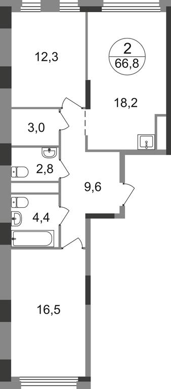 2-BD Apartment Sale, 66.8 sq. m. at Peredelkino Blizhnee, Korneya Chukovskogo Street, 1, Vnukovskoye Settlement, Moscow, Russia #1 2-BD Apartment Sale, 66.8 sq. m. at Peredelkino Blizhnee, Korneya Chukovskogo Street, 1, Vnukovskoye Settlement, Moscow, Russia #1
