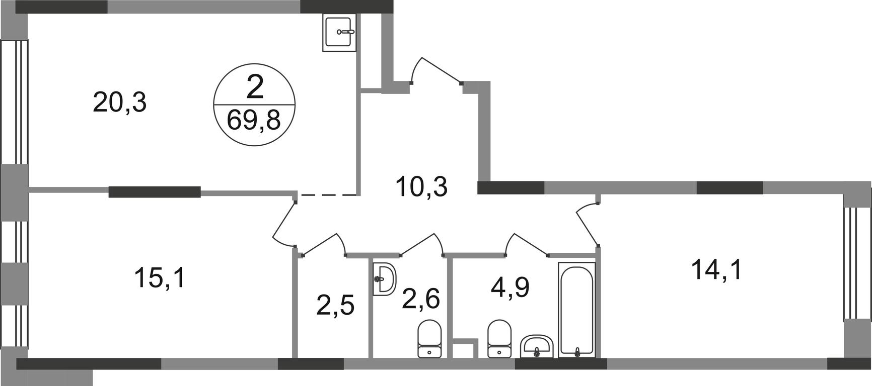 2-BD Apartment Sale, 69.8 sq. m. at Peredelkino Blizhnee, Korneya Chukovskogo Street, 1, Vnukovskoye Settlement, Moscow, Russia #1 2-BD Apartment Sale, 69.8 sq. m. at Peredelkino Blizhnee, Korneya Chukovskogo Street, 1, Vnukovskoye Settlement, Moscow, Russia #1