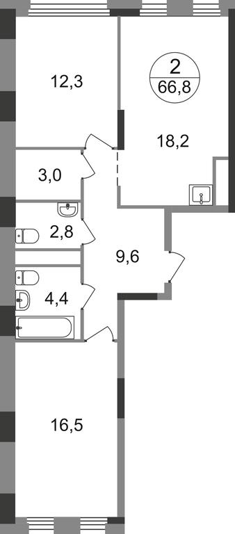 2-BD Apartment Sale, 66.8 sq. m. at Peredelkino Blizhnee, Korneya Chukovskogo Street, 1, Vnukovskoye Settlement, Moscow, Russia #1 2-BD Apartment Sale, 66.8 sq. m. at Peredelkino Blizhnee, Korneya Chukovskogo Street, 1, Vnukovskoye Settlement, Moscow, Russia #1
