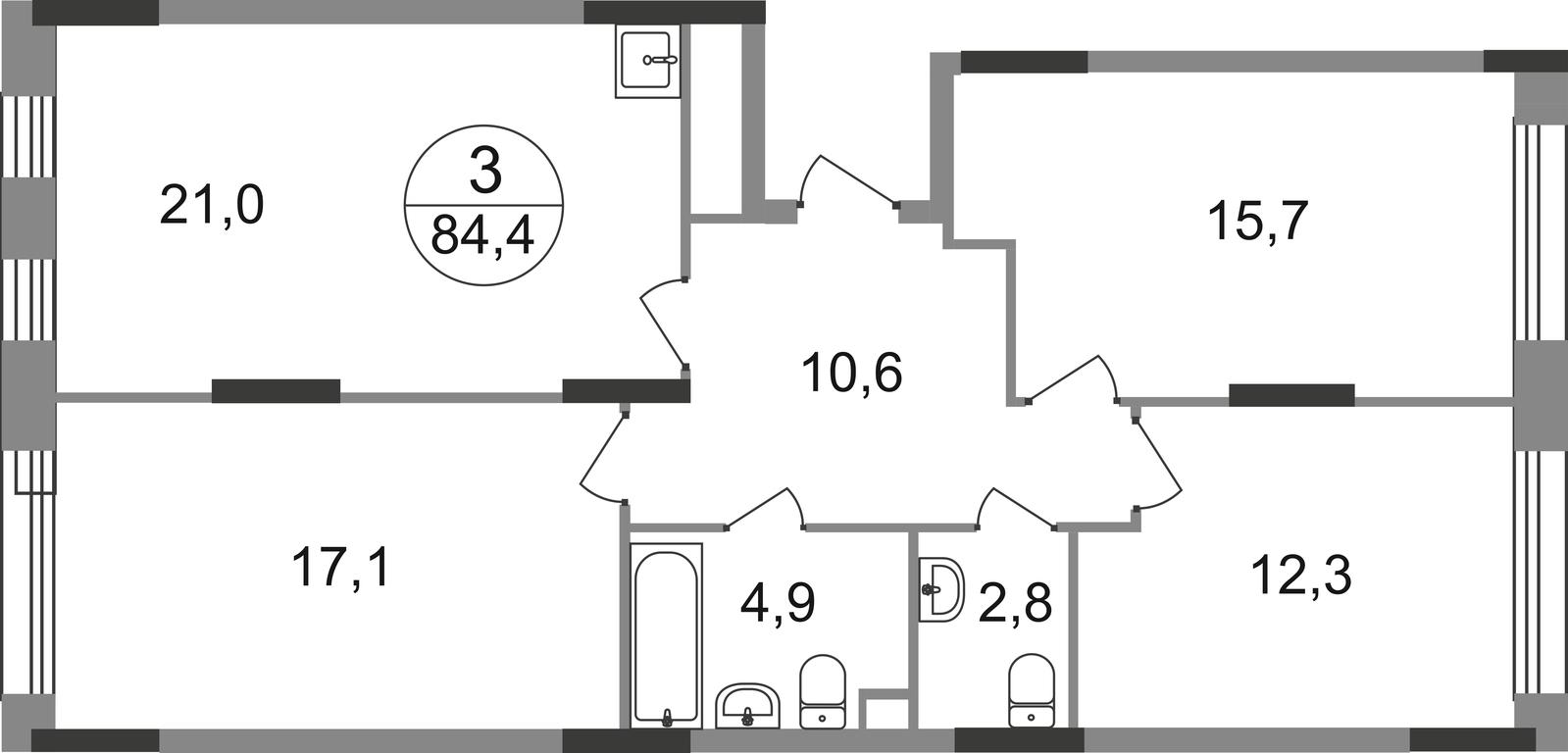 3-BD Apartment Sale, 84.4平方米 at Peredelkino Blizhnee, Korneya Chukovskogo Street, 1, Vnukovskoye Settlement, Moscow, Russia #1 3-BD Apartment Sale, 84.4平方米 at Peredelkino Blizhnee, Korneya Chukovskogo Street, 1, Vnukovskoye Settlement, Moscow, Russia #1