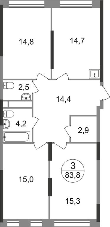 3-BD Apartment Sale, 83.8 sq. m. at Peredelkino Blizhnee, Korneya Chukovskogo Street, 1, Vnukovskoye Settlement, Moscow, Russia #1 3-BD Apartment Sale, 83.8 sq. m. at Peredelkino Blizhnee, Korneya Chukovskogo Street, 1, Vnukovskoye Settlement, Moscow, Russia #1